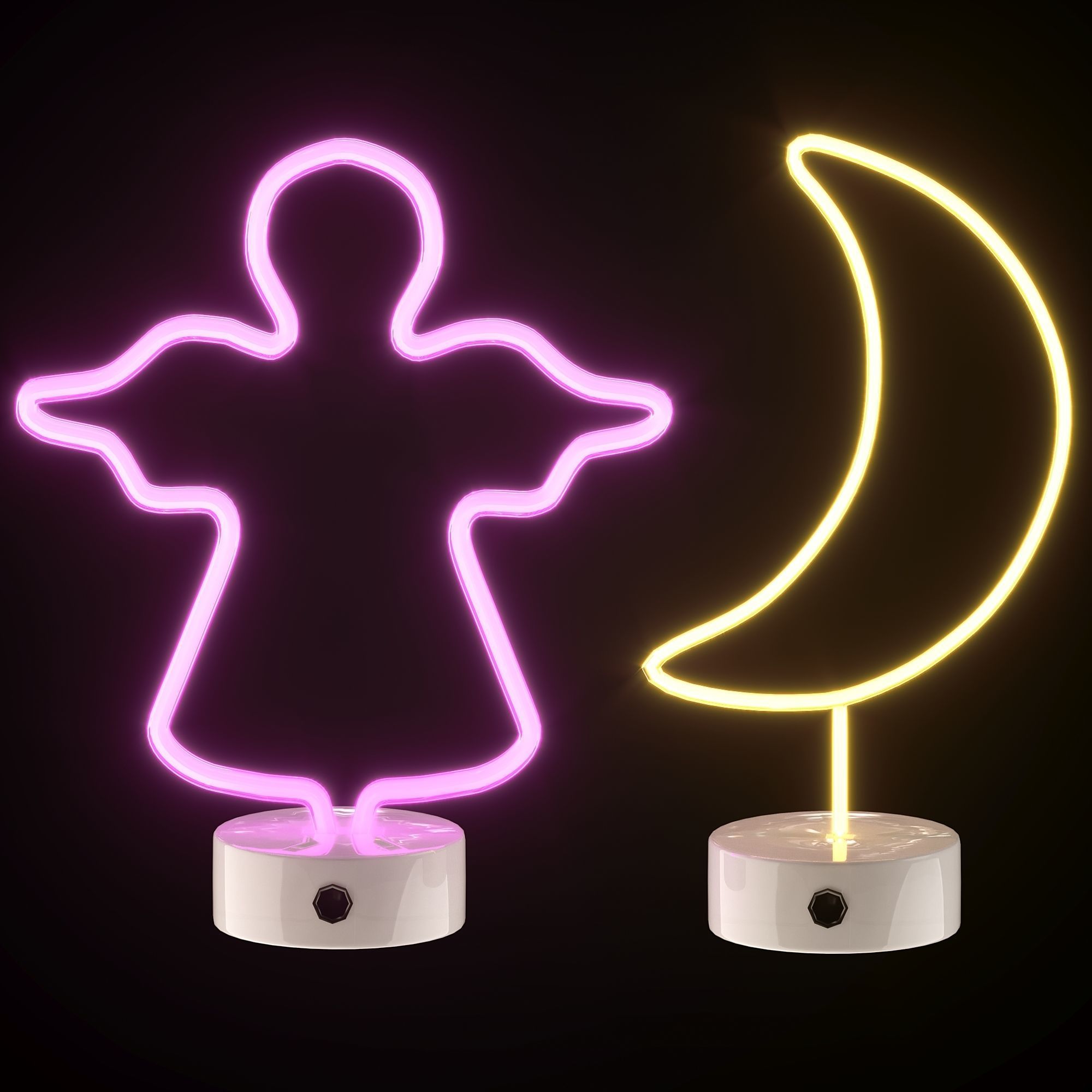Led Neon table lamp 3D model CGTrader