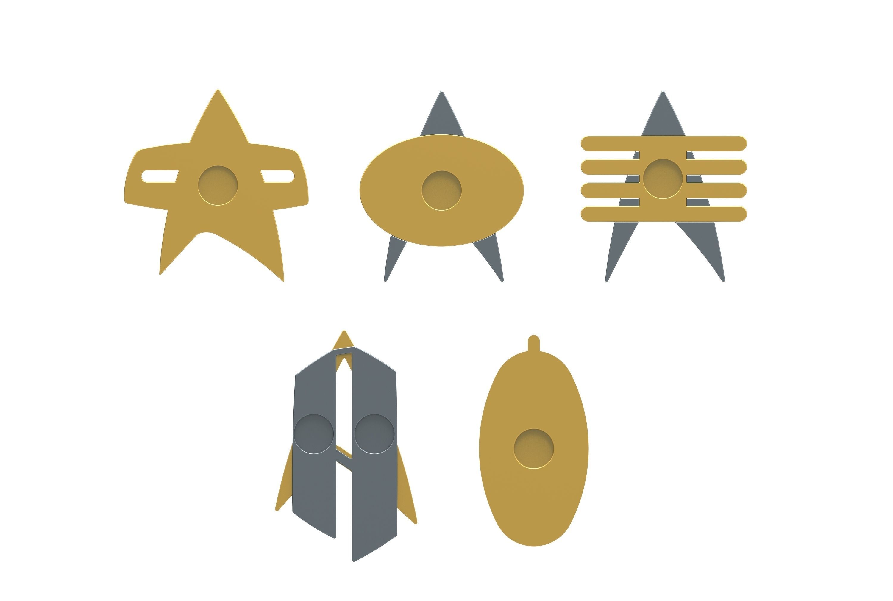 Star Trek Badges 3D model 3D printable | CGTrader