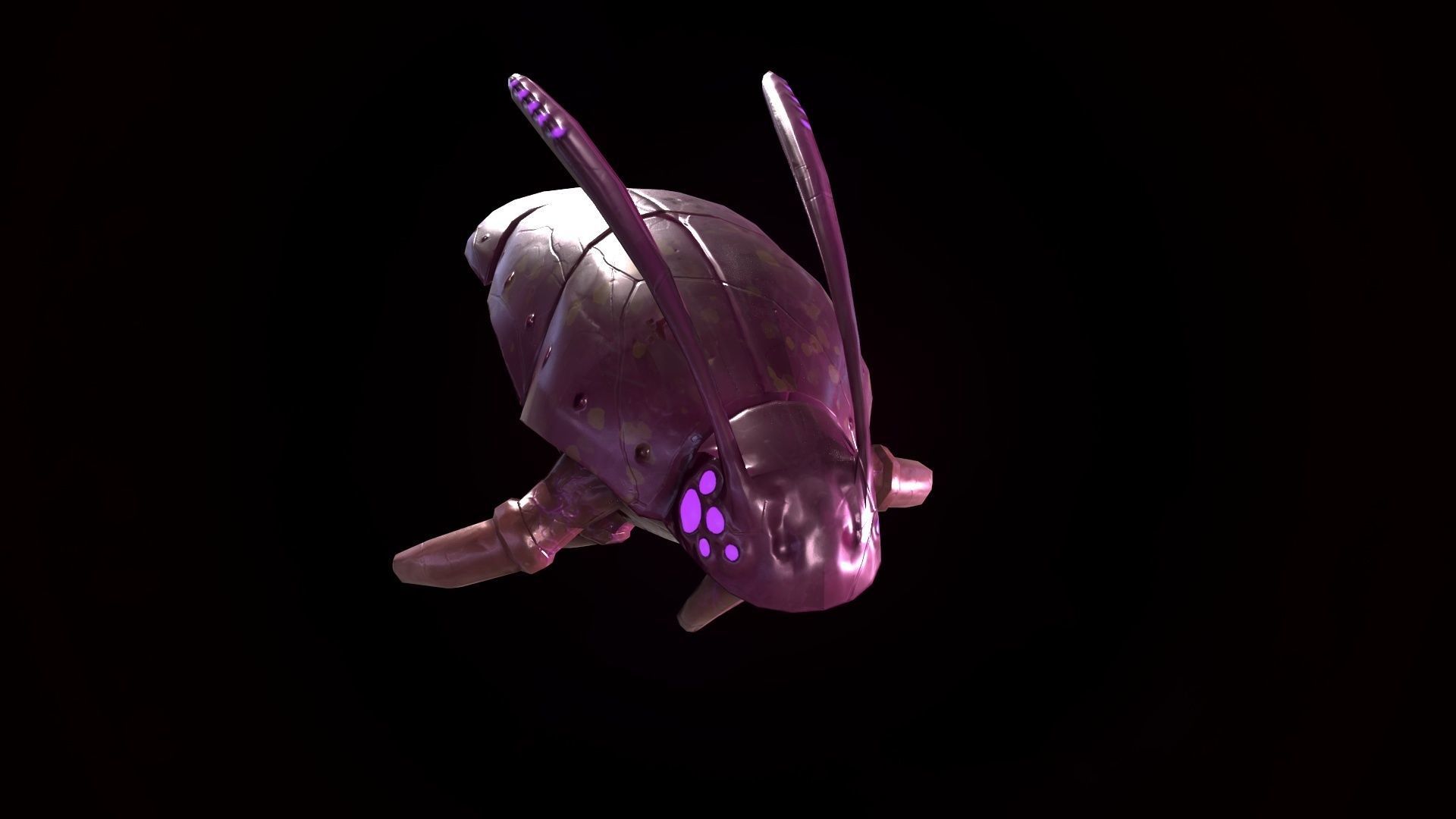 3D model Low Poly Flying Alien Organic Creature VR / AR / low-poly ...