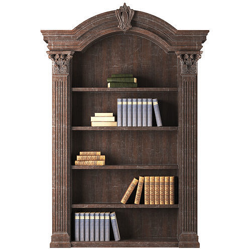 classical bookcase 2 3D model