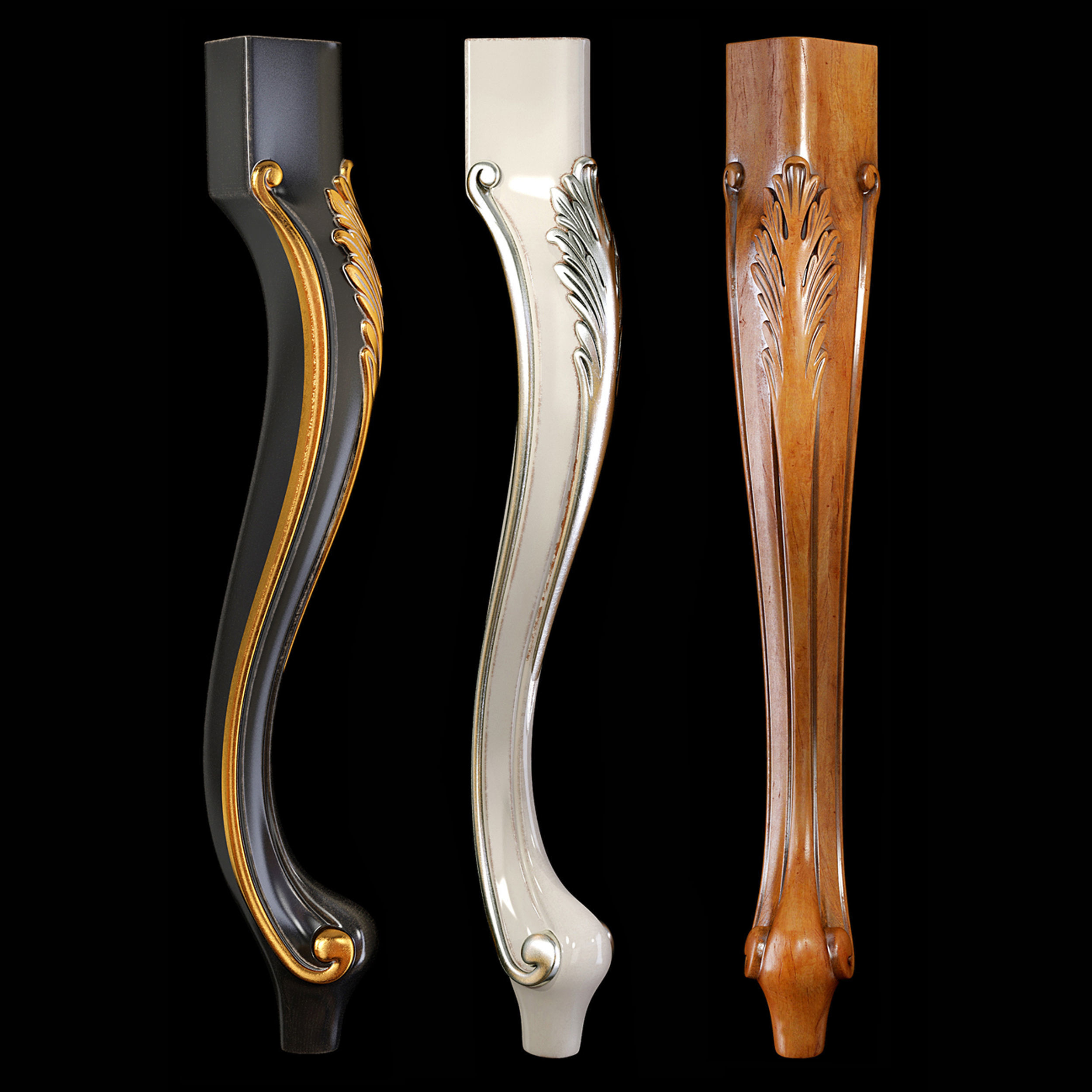 Collection of 30 classic furniture legs Part 1 3D model CGTrader