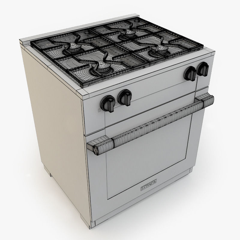 Miele HR 1924 DF 30 Dual Fuel Range 3D model CGTrader