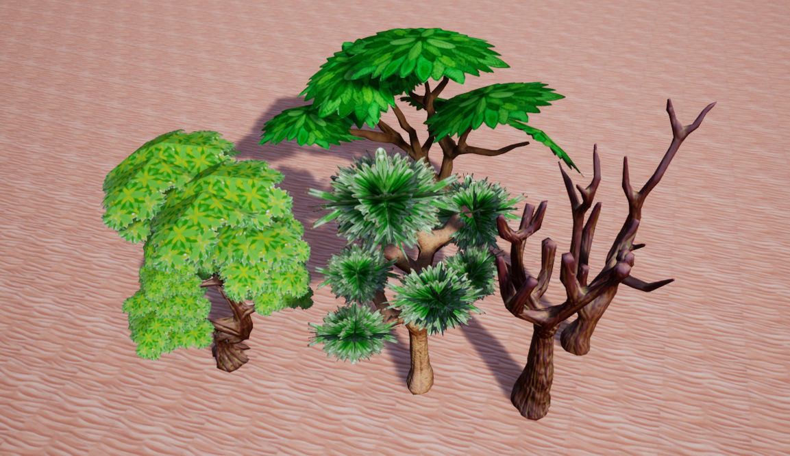 Tree Pack stylized Low poly free VR / AR / low-poly 3D model | CGTrader