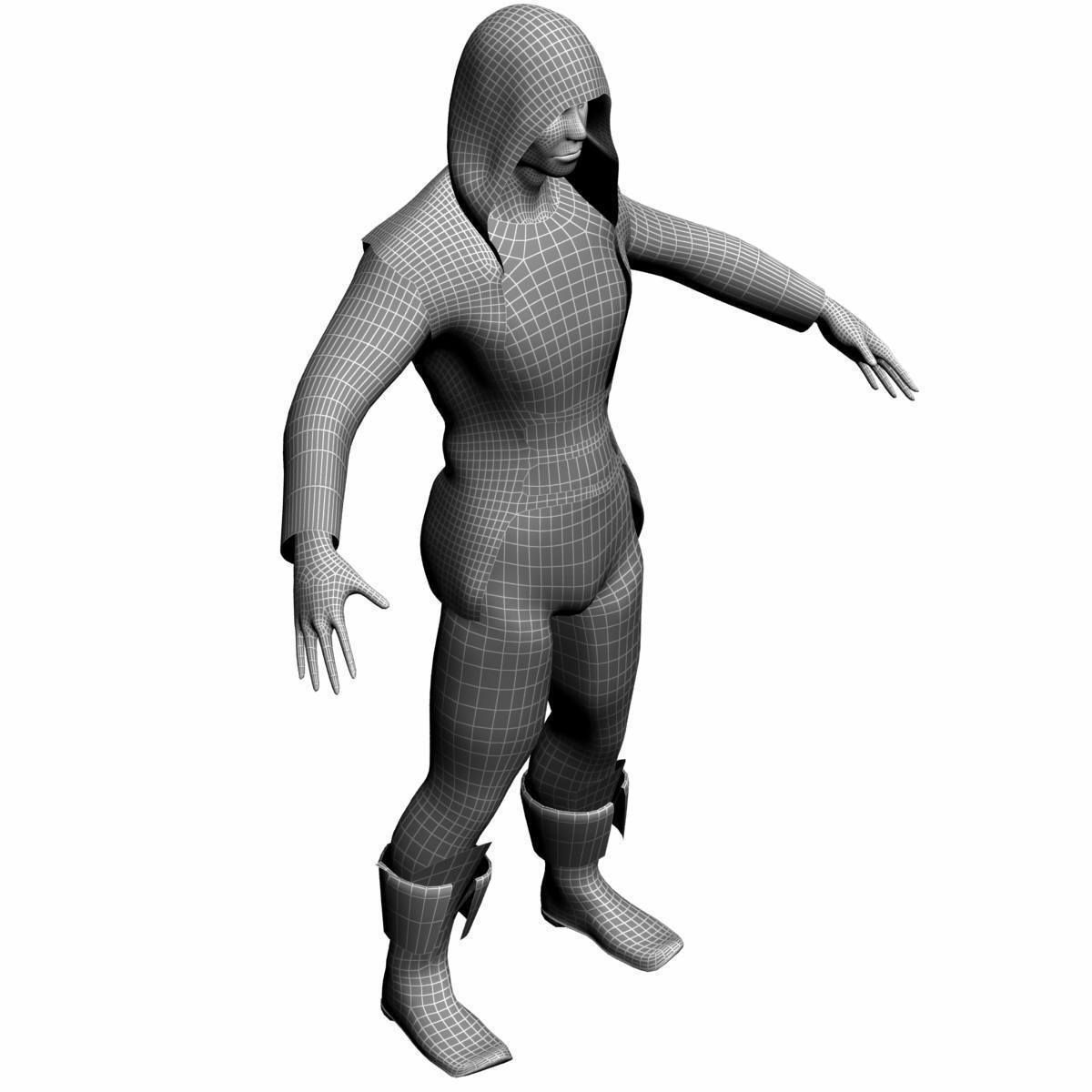 3D model Low Poly Base Mesh Monah 3 VR / AR / low-poly | CGTrader