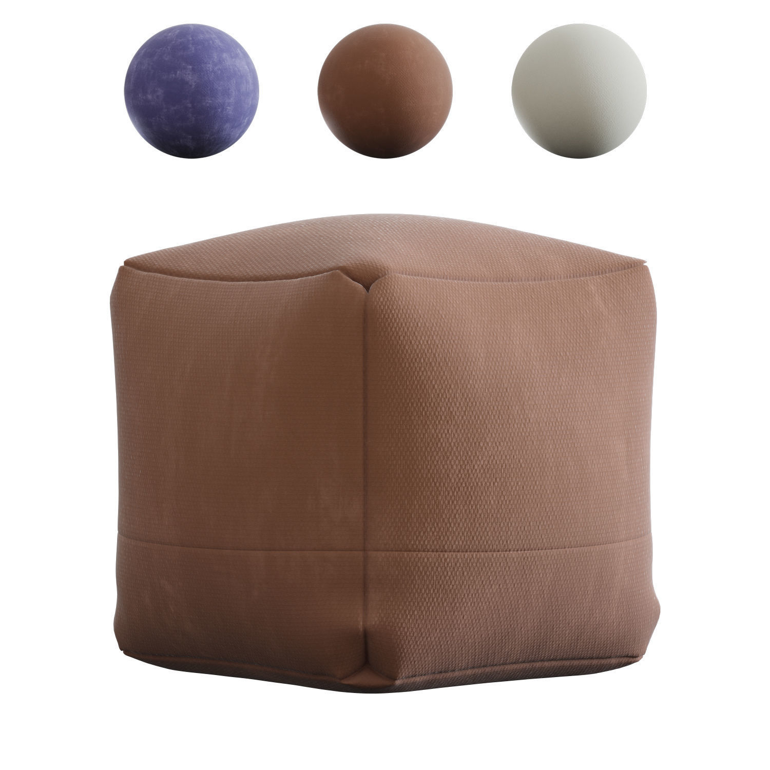 Cotton Canvas Pouf West Elm 3D CGTrader