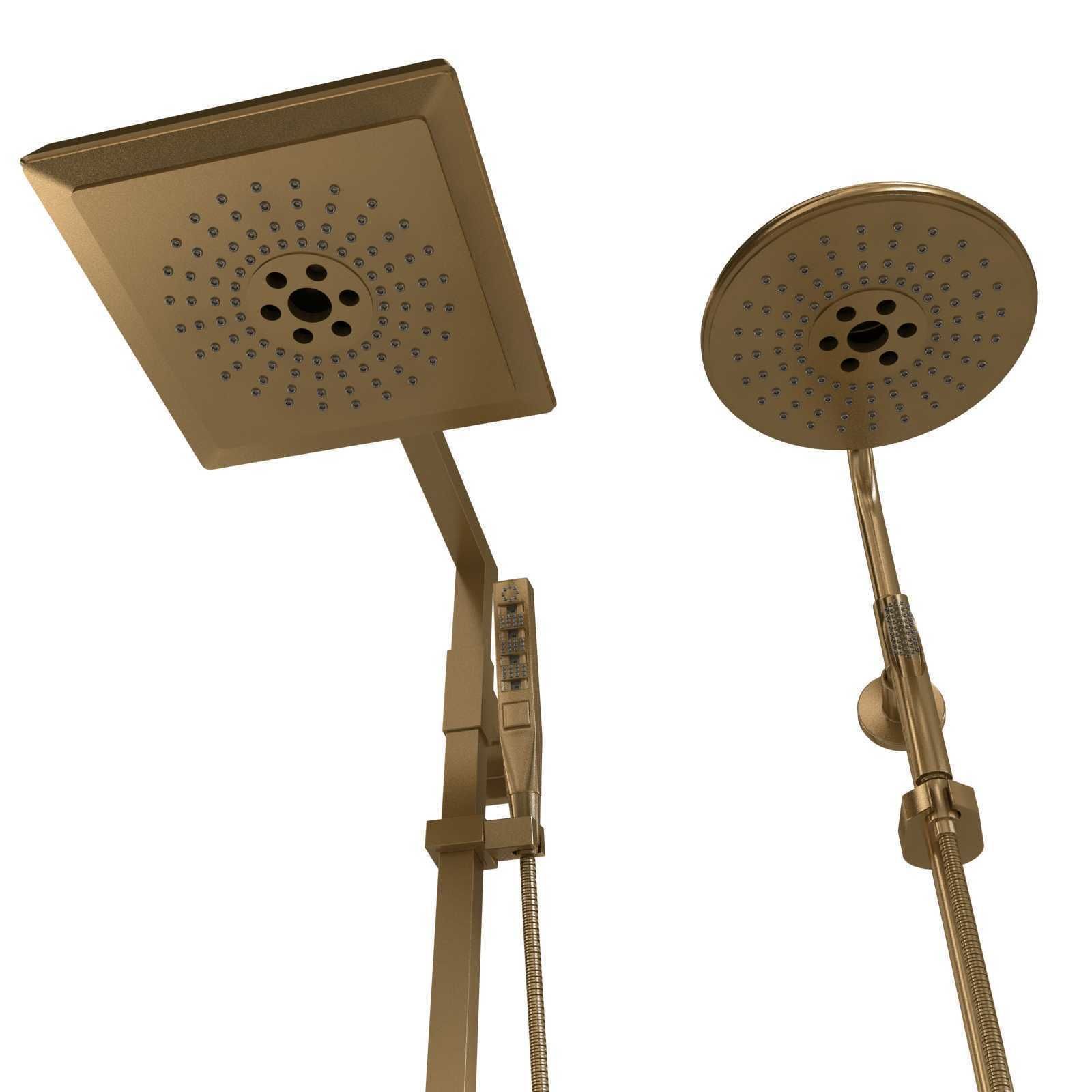 Delta shower head mixer brass finish 3D model CGTrader