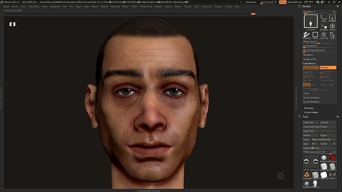 Human man head character zbrush 01 3D model