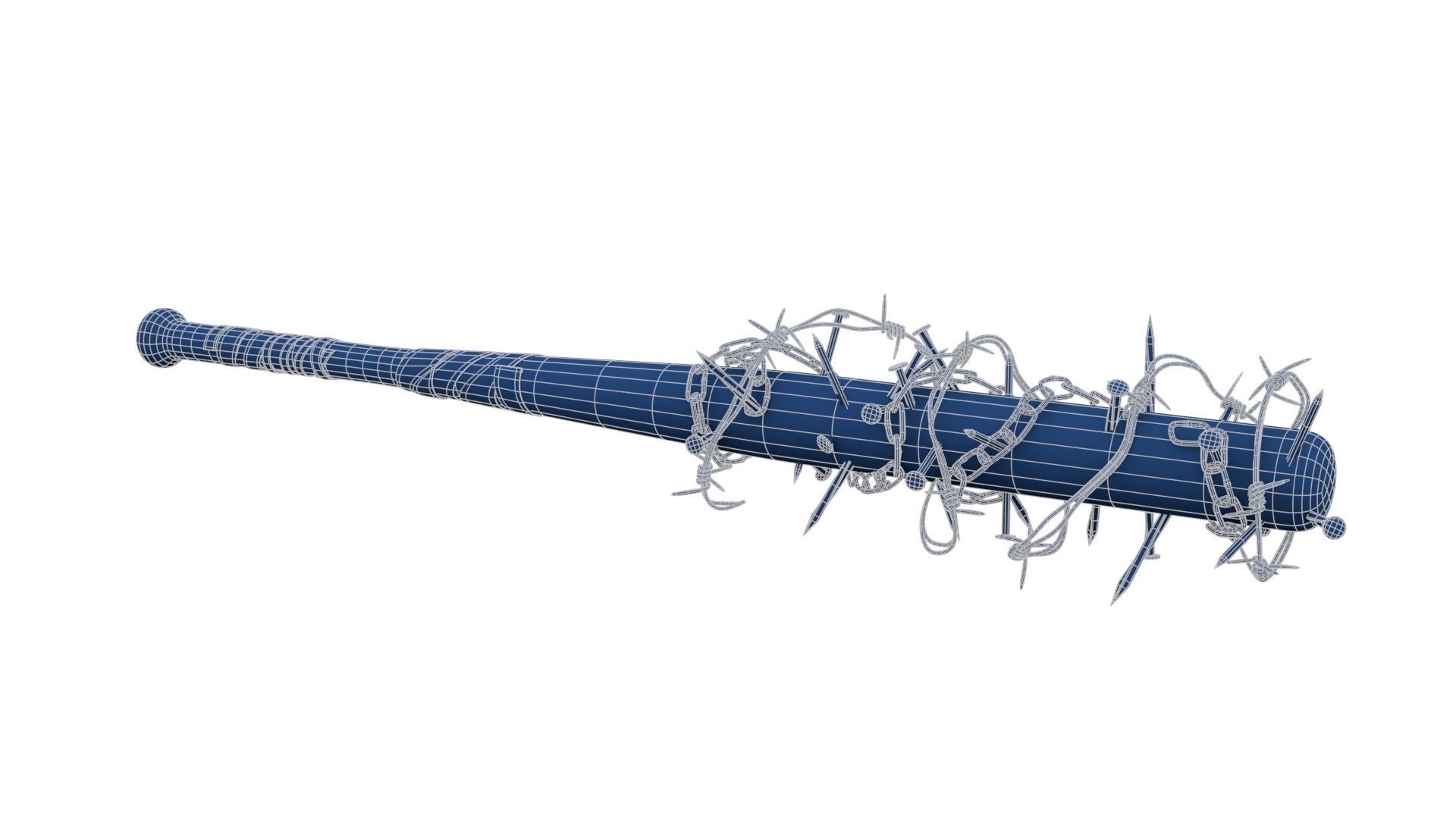 3D model Baseball Bat with Nails and Barbed Wire VR / AR / lowpoly