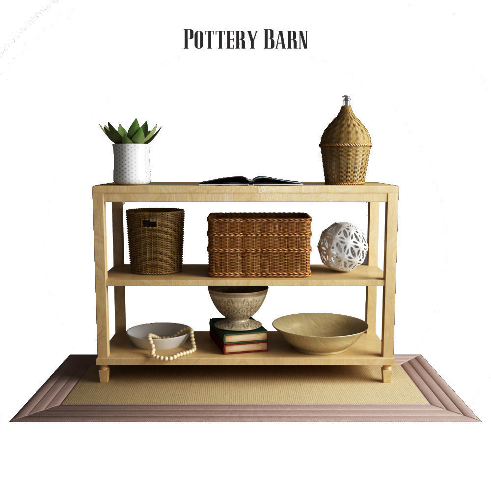 Pottery Barn Sausalito Console Table 3D model CGTrader