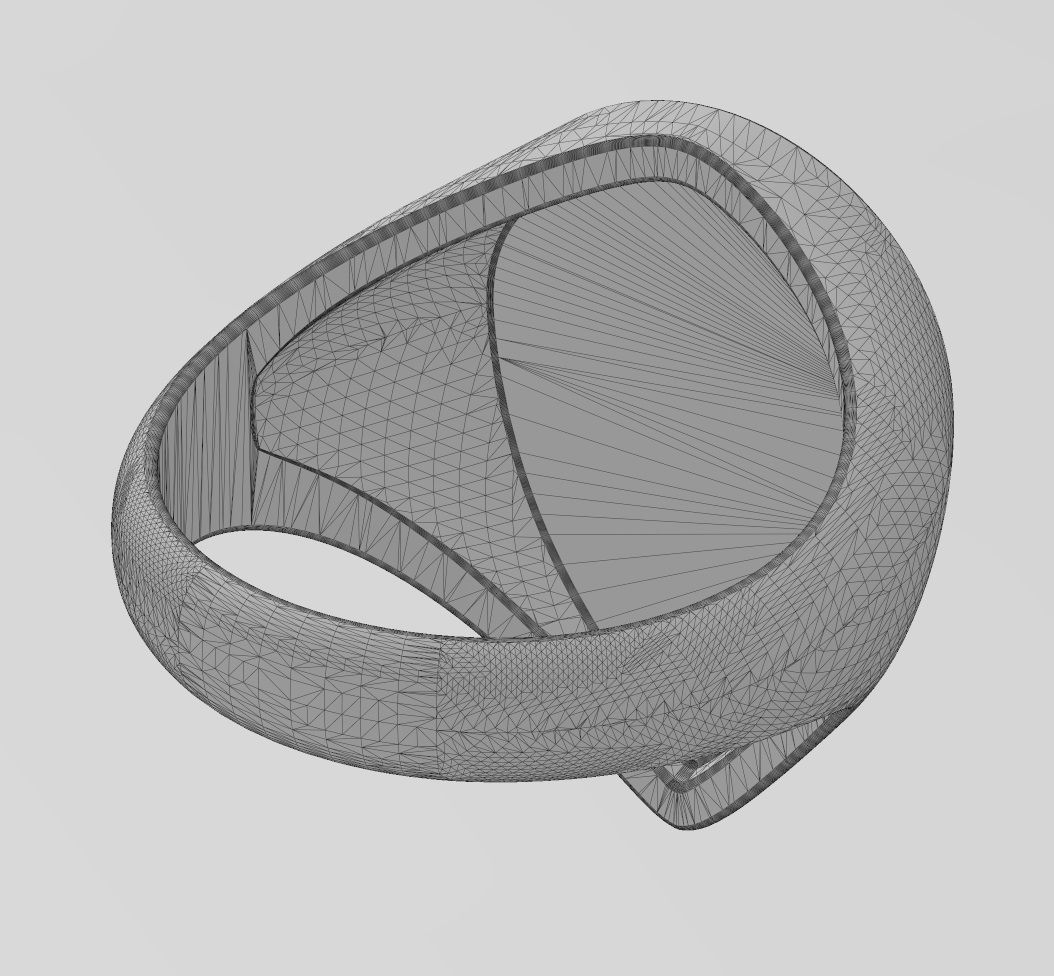 Large almond shaped fashion ring US sizes 6to10 3D model 3D printable