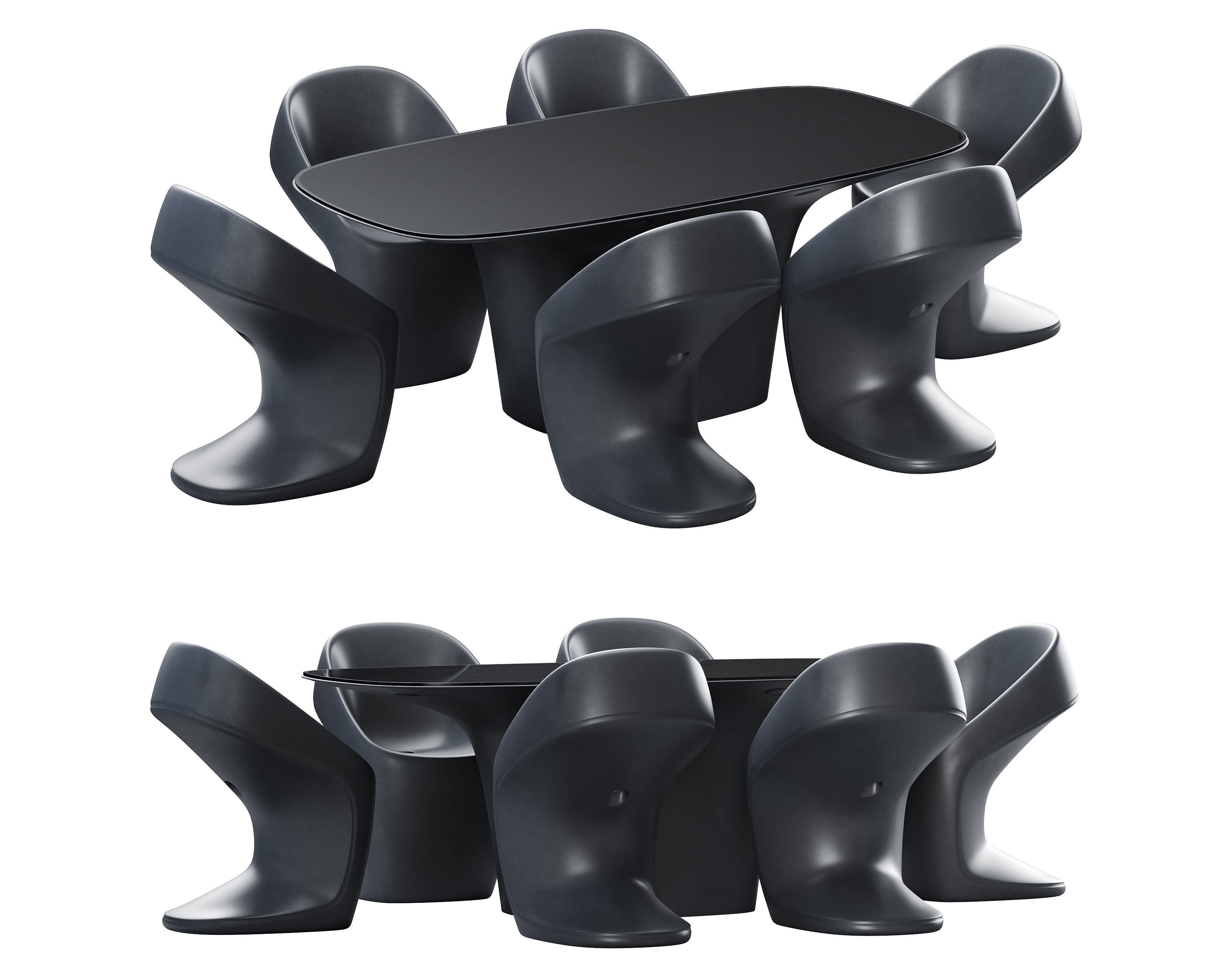 3D model Vondom Ufo Dining Table and Chair VR / AR / lowpoly CGTrader