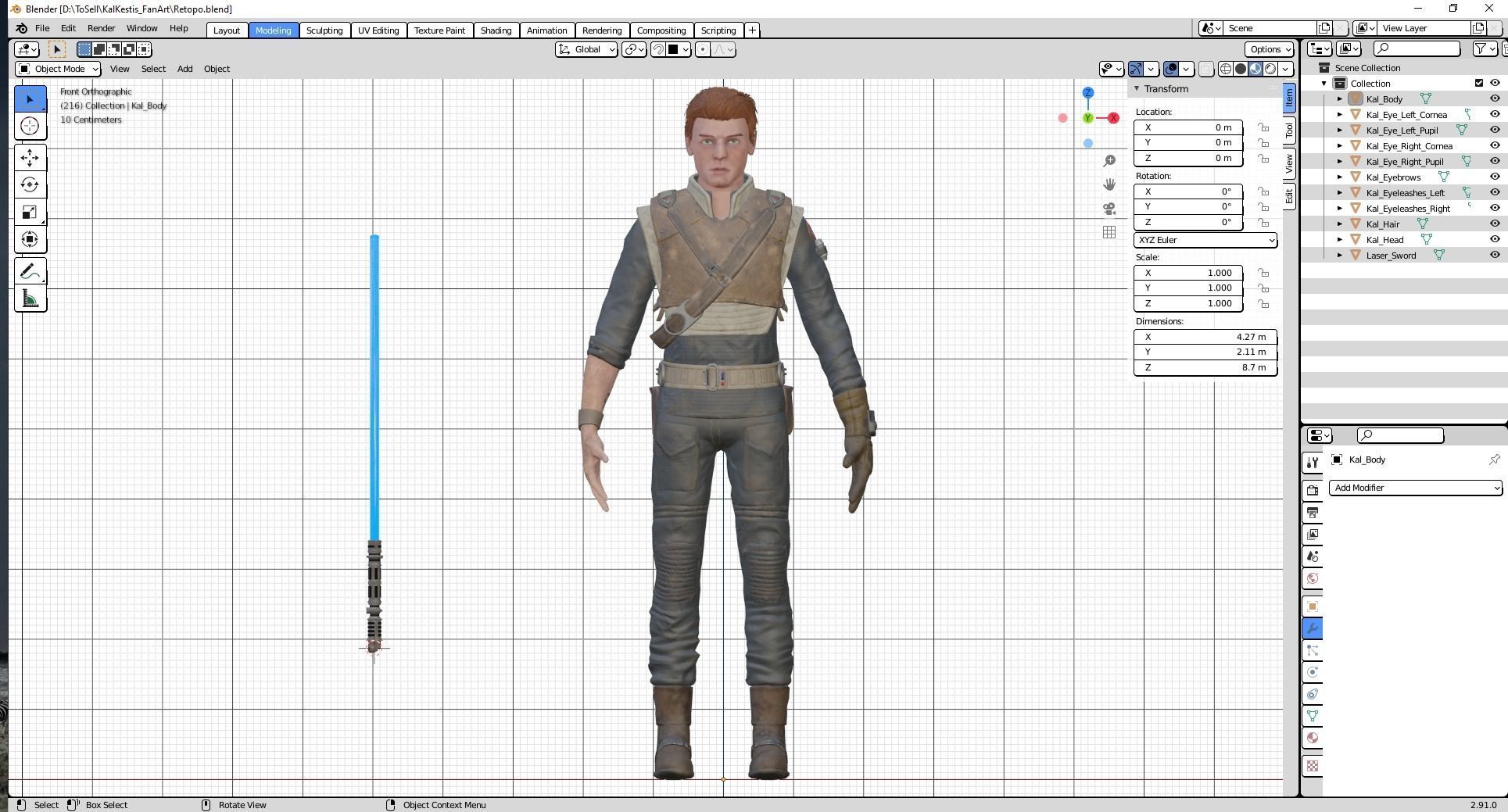 3D model Cal Kestis Game Character -Ready To Rigg VR / AR / low-poly ...