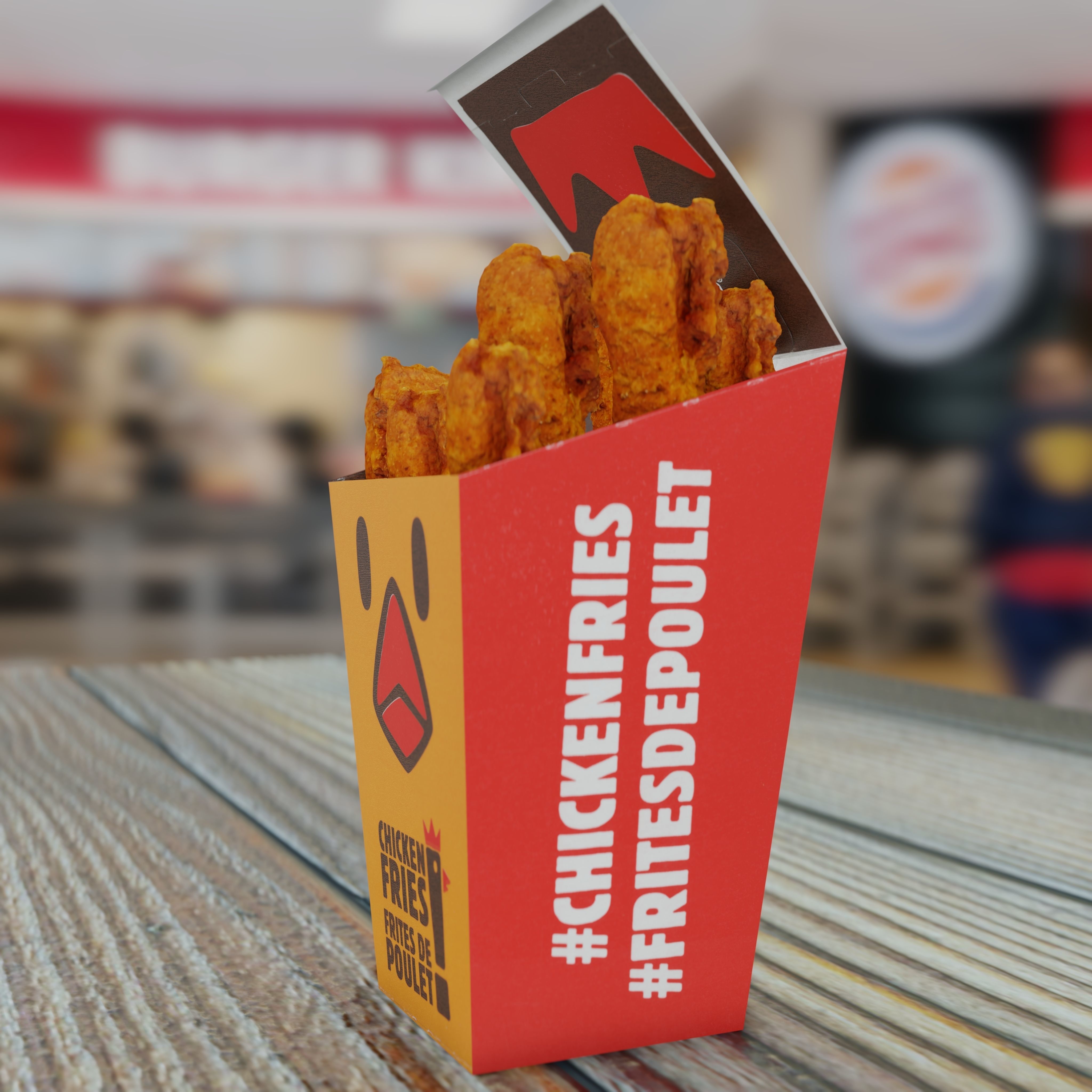 3D model Burger King Chicken Fries Photorealistic Low Poly PBR VR / AR