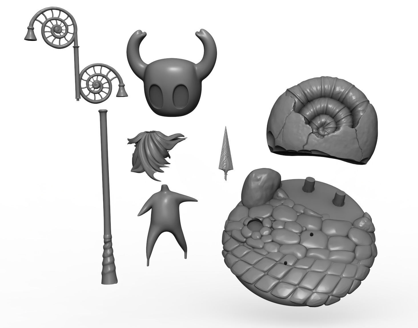 Hollow Knight statue with display Base 3D model 3D printable CGTrader