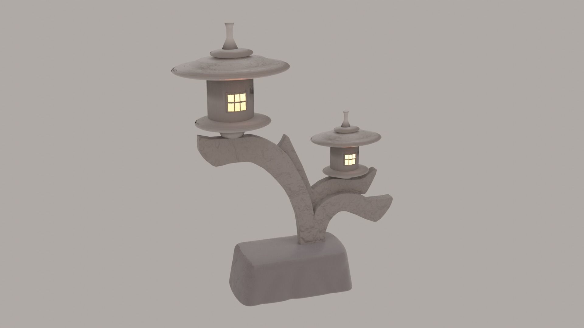 Japanese Granite Garden Ornaments Lamp free VR / AR / lowpoly 3D model