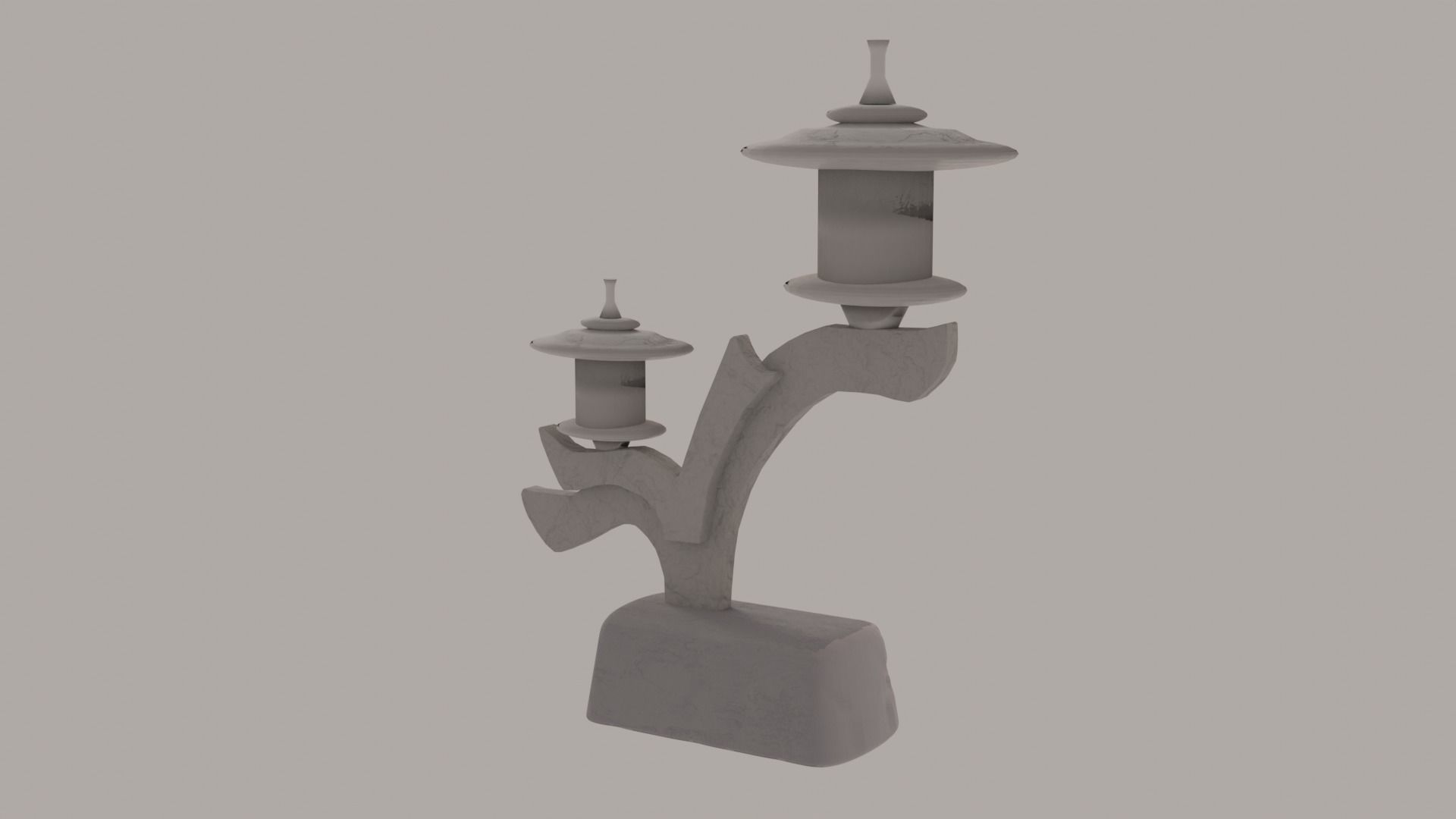 Japanese Granite Garden Ornaments Lamp free VR / AR / lowpoly 3D model