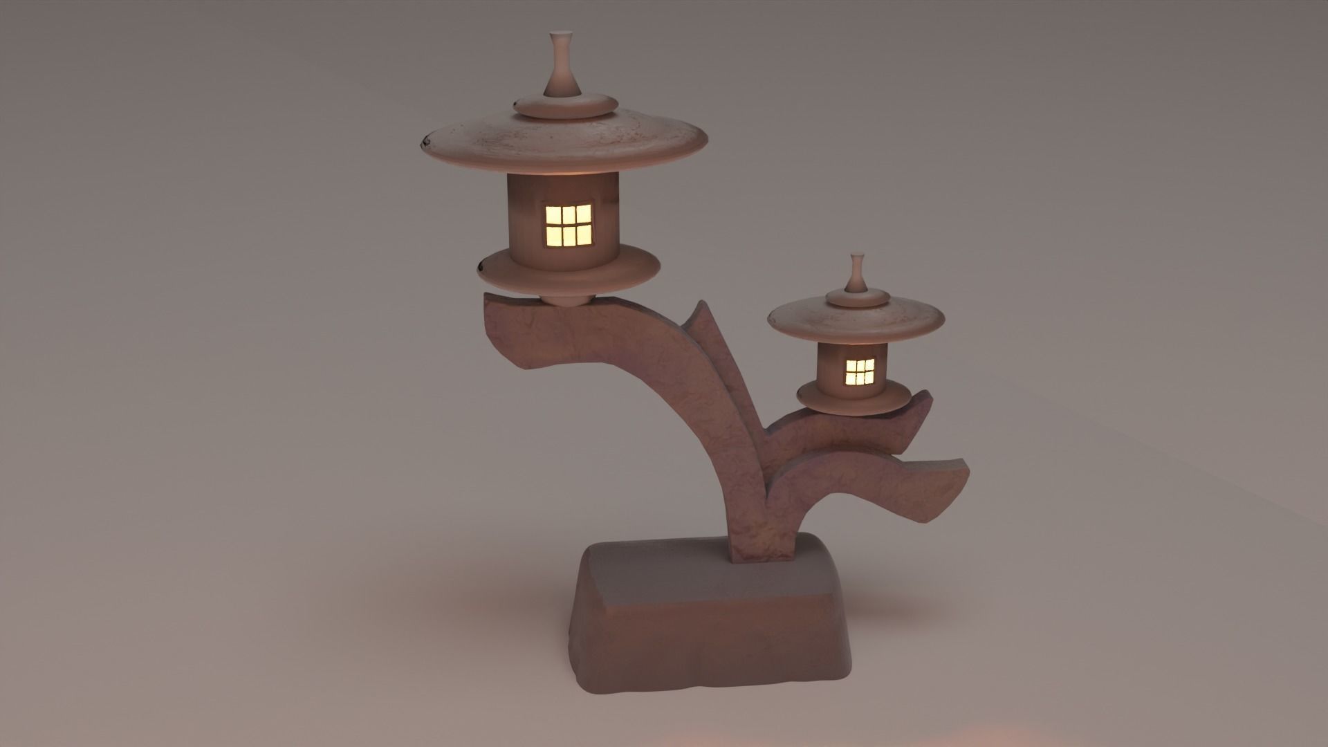 Japanese Granite Garden Ornaments Lamp free VR / AR / lowpoly 3D model