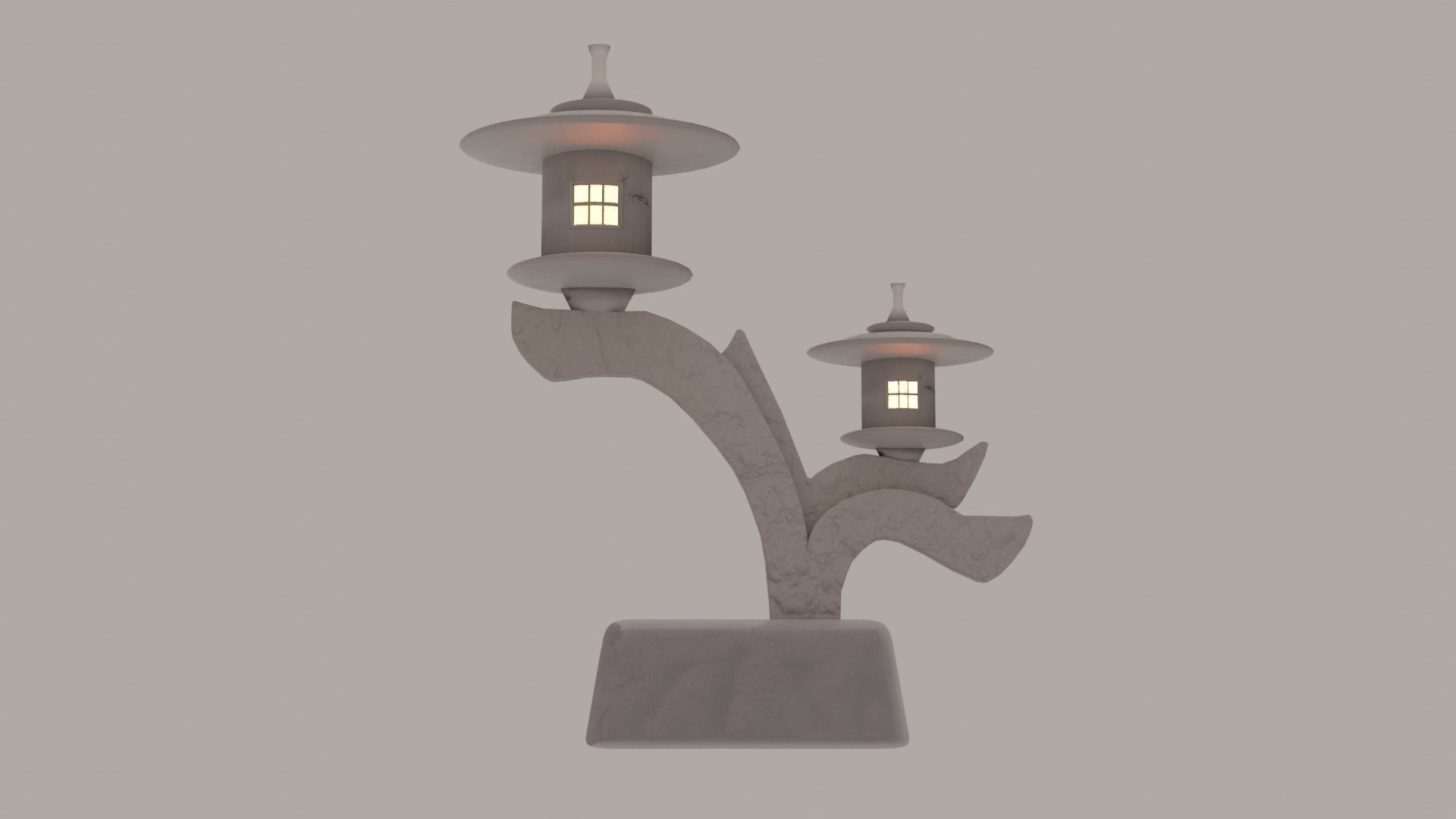 Japanese Granite Garden Ornaments Lamp free VR / AR / lowpoly 3D model