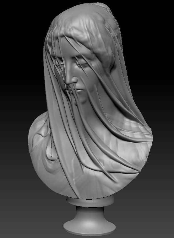 Classical Statue Bust - The Veiled Virgin Giovanni Strazza 3D model 3D ...