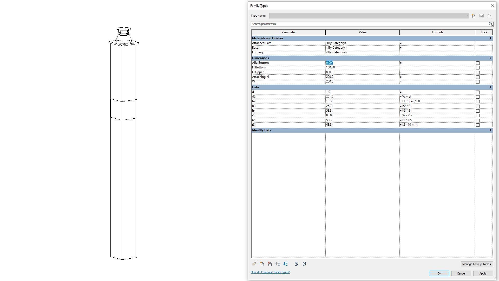 3D model Chimney Full Parametric Revit Family VR / AR / lowpoly
