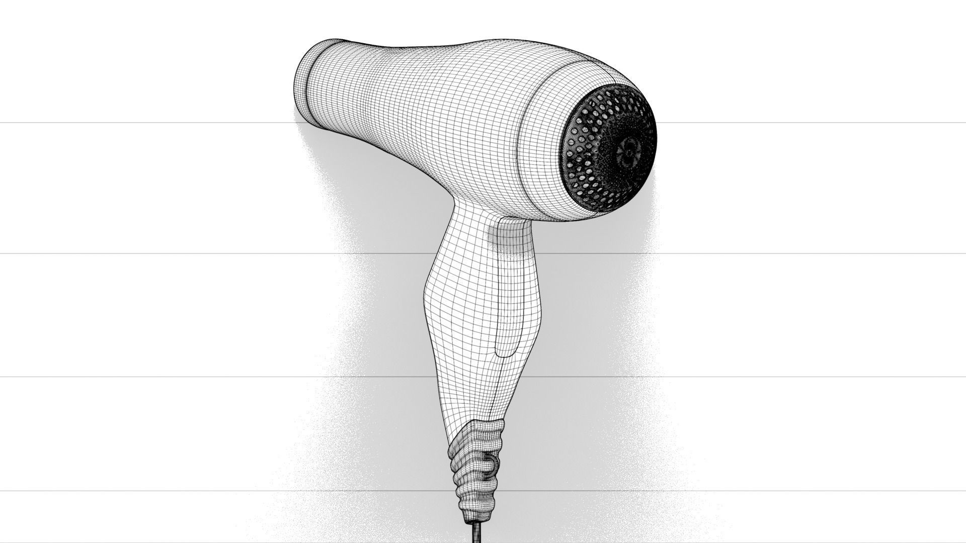 Hair dryer with internal parts and combs 3D model CGTrader