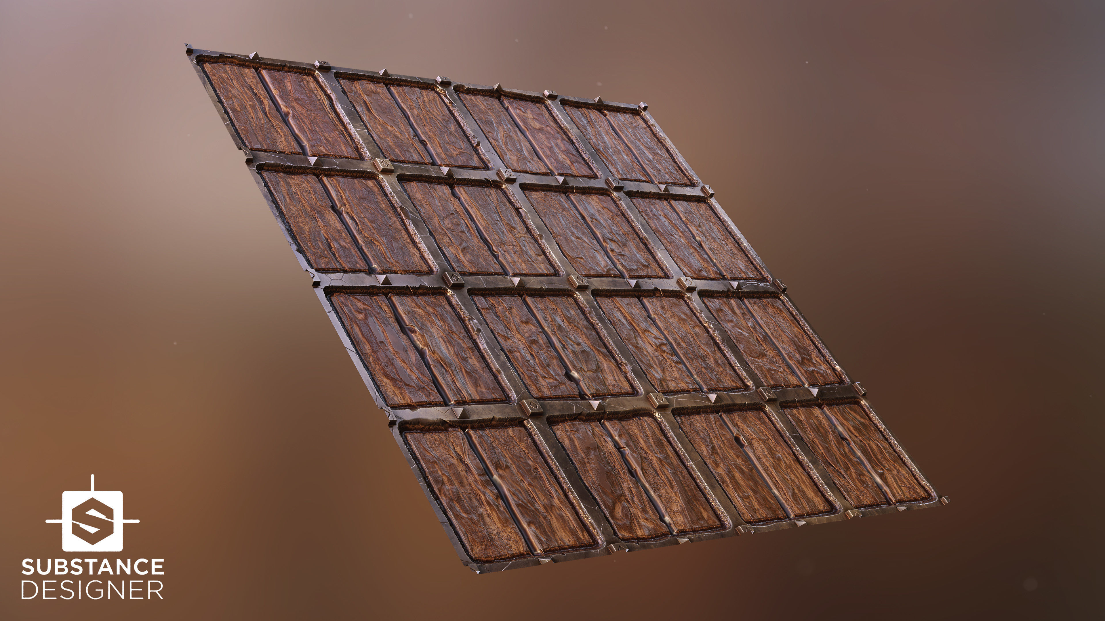 Stylized Wood with metal trims Texture | CGTrader