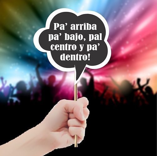 GLOBO MENSAJE FIESTA PA ARRIBA PA BAJO PAL CENTRO Y PA DENTRO free 3D