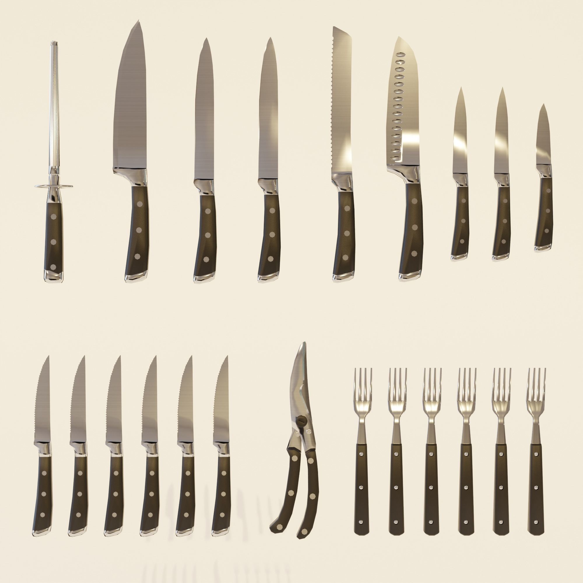 Low Poly Kitchen Utensils Pack free VR / AR / lowpoly 3D model CGTrader