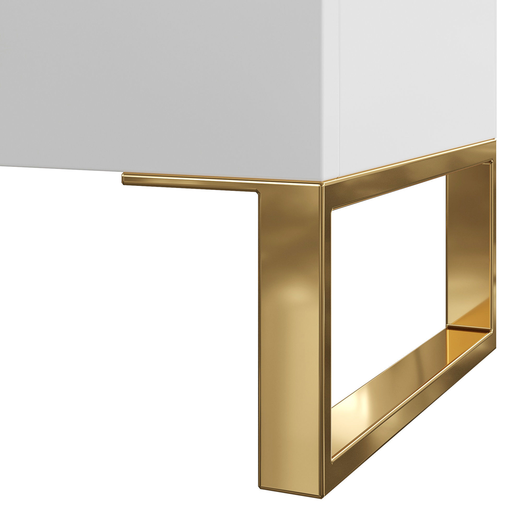 Homary Modern White Storage with Storage with Gold Legs 3D