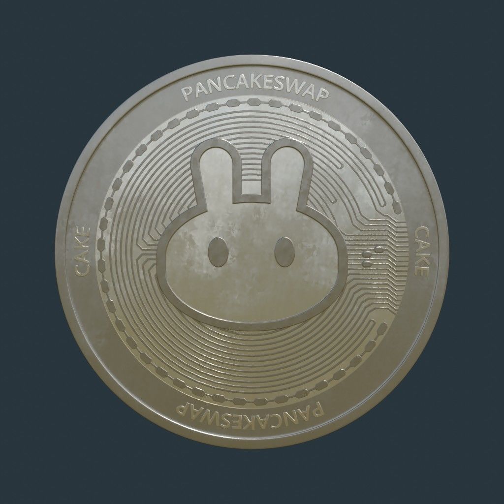 Pancake Swap CAKE Cryptocurrency Coin 3D model CGTrader