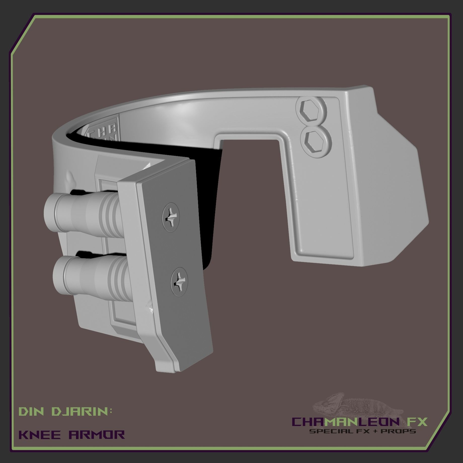 Din Djarin Mandalorian Axe Woves Death Watch Knee Armor Cosplay 3D