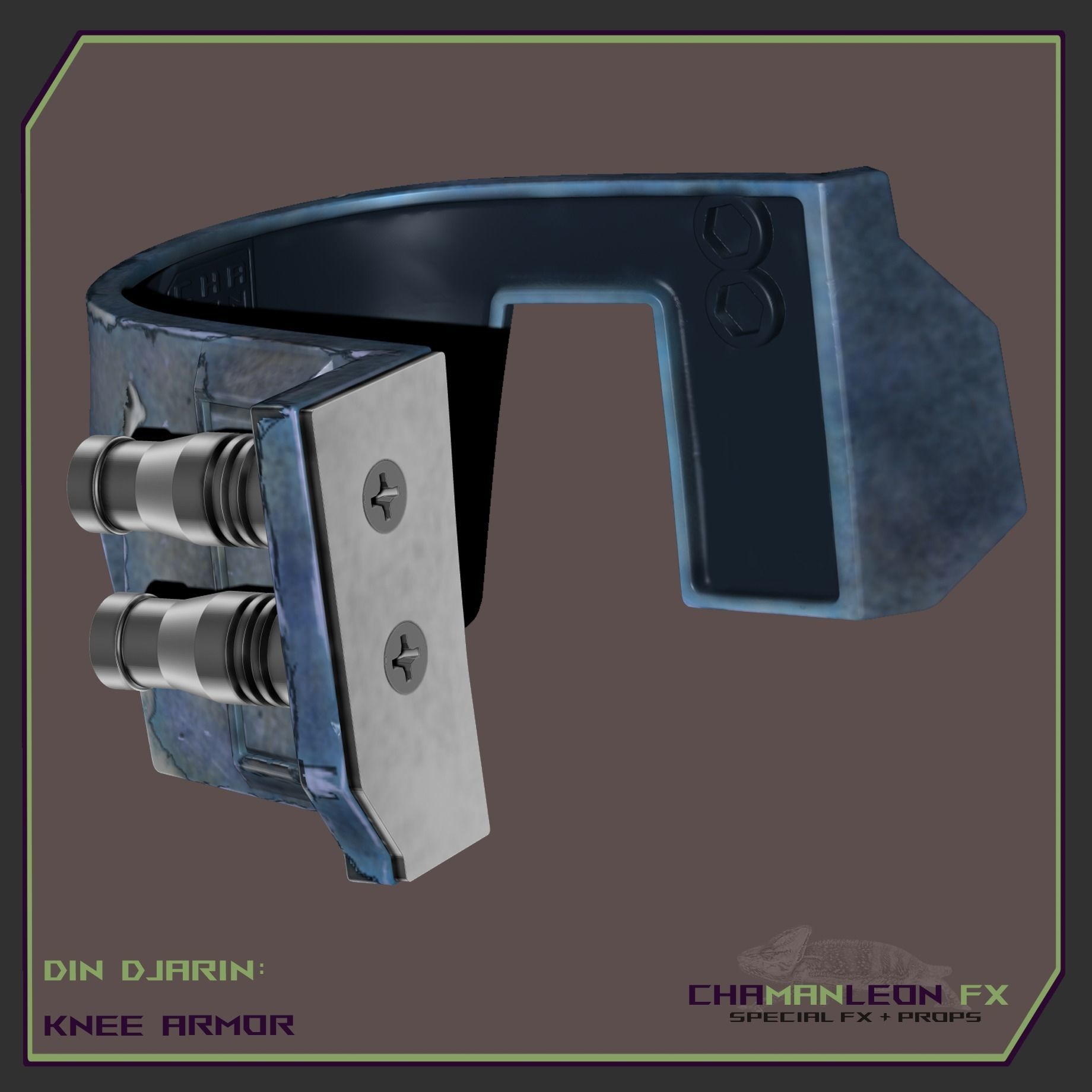 Din Djarin Mandalorian Axe Woves Death Watch Knee Armor Cosplay 3D