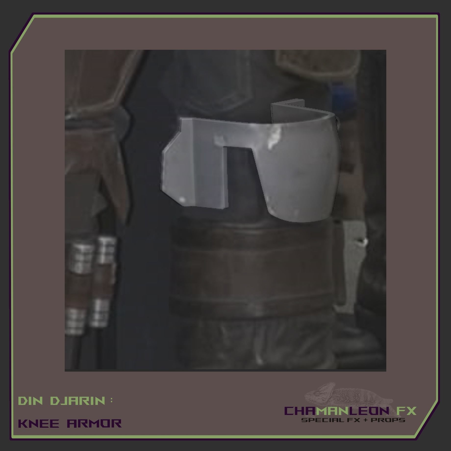 Din Djarin Mandalorian Axe Woves Death Watch Knee Armor Cosplay 3D