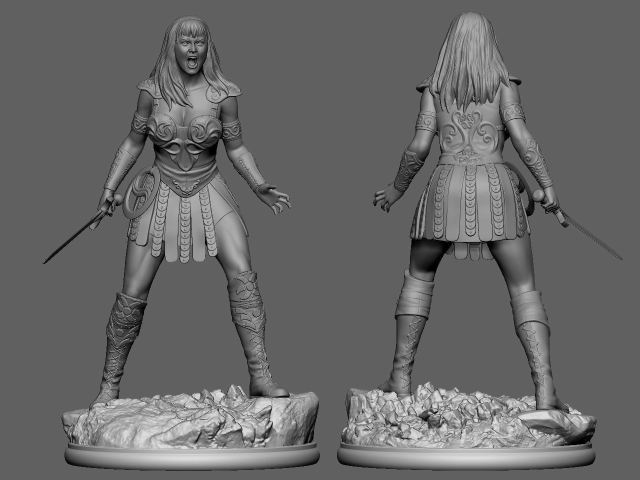 Xena and Gabrielle 3D model 3D printable | CGTrader