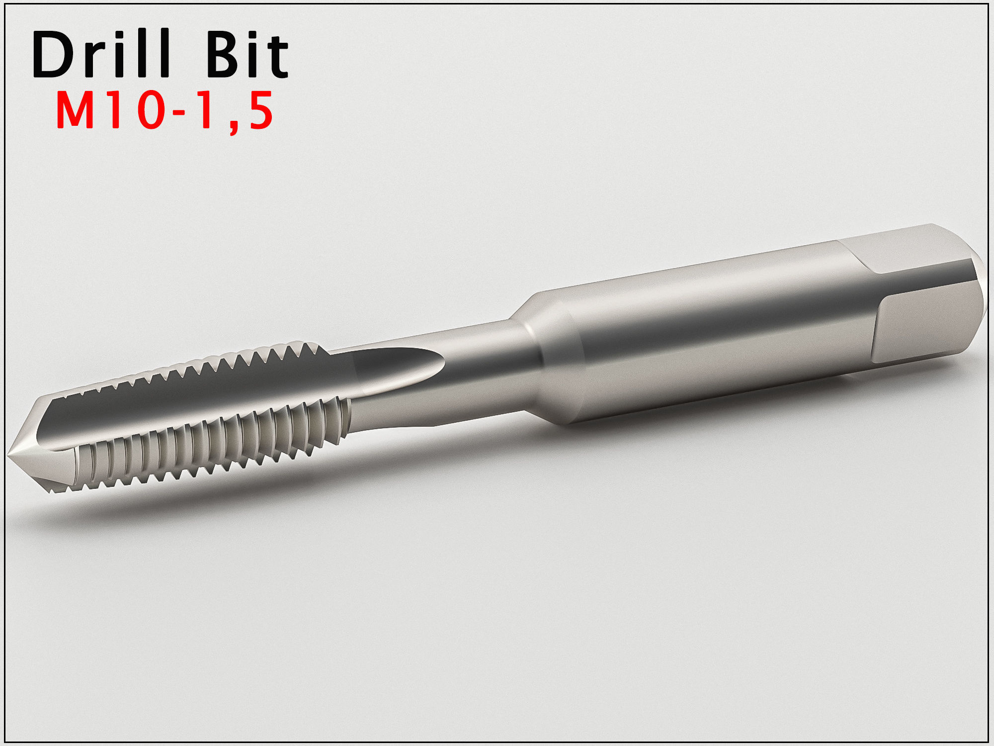 Original Size Drill Bit Ready for 3d Print M10X15 3D model 3D printable CGTrader