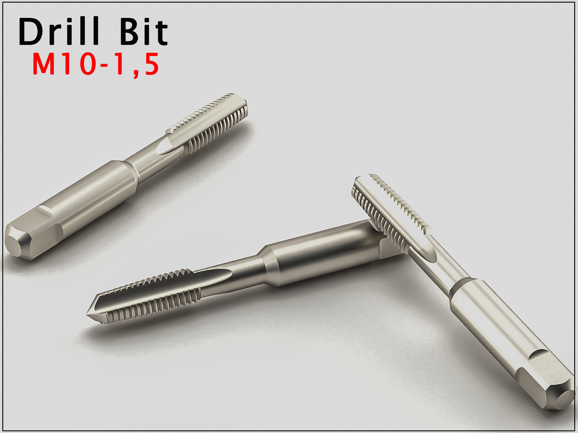 Original Size Drill Bit Ready for 3d Print M10X15 3D model 3D printable CGTrader