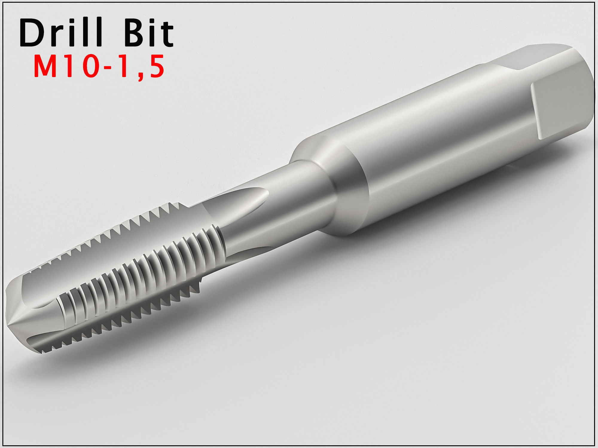 Original Size Drill Bit Ready for 3d Print M10X15 3D model 3D