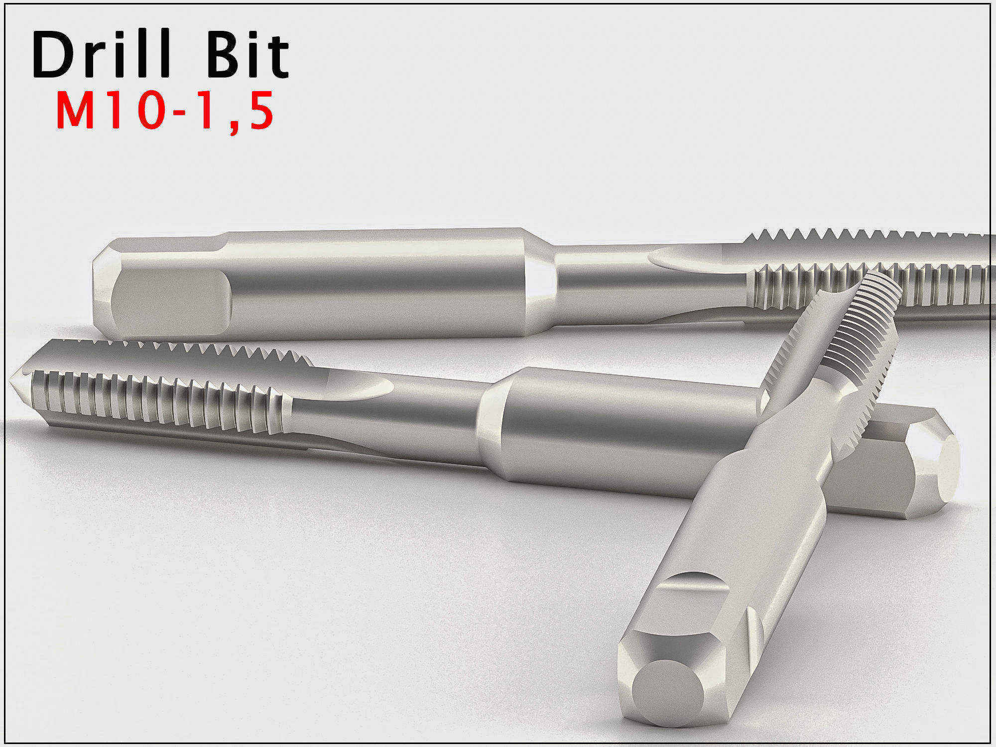 Original Size Drill Bit Ready for 3d Print M10X15 3D model 3D printable CGTrader