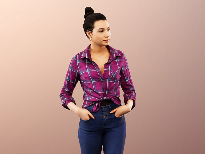 Aylin 11893- Standing Young Woman Hands In Pocket 3D model