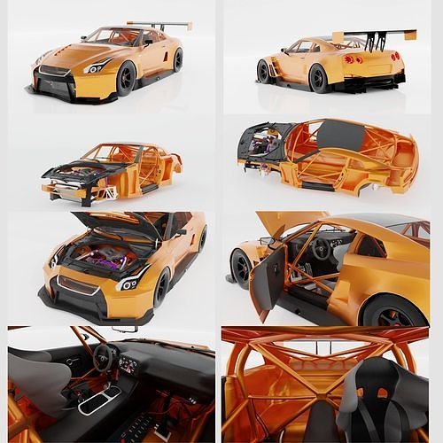 Japanese racing car 3D model rigged | CGTrader