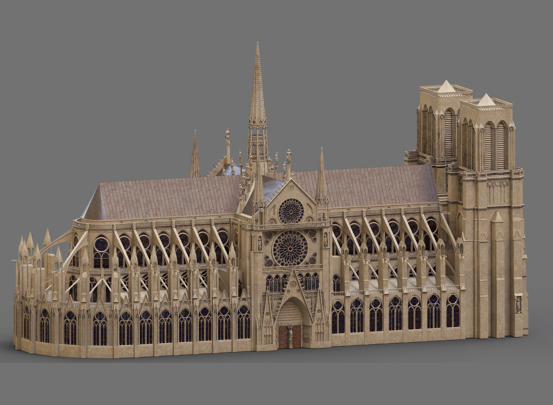 notre dame of paris 3D model | CGTrader