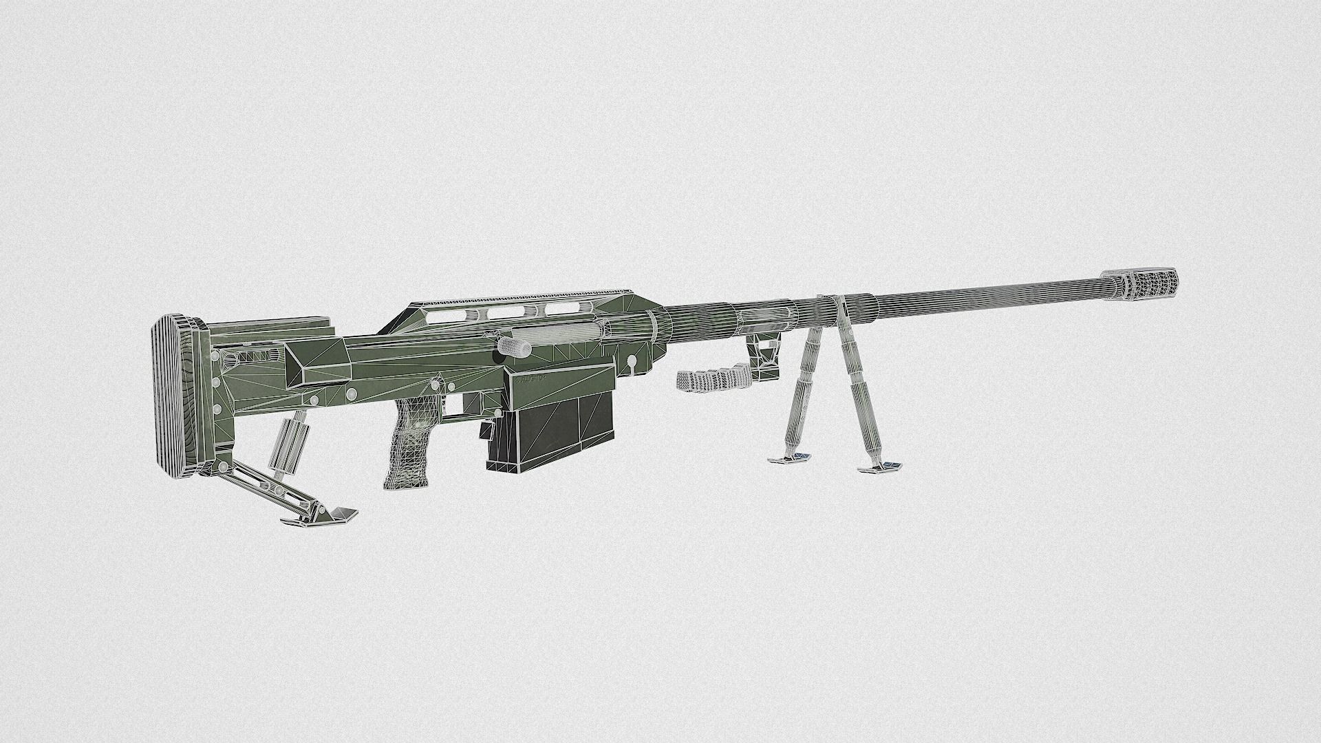 3D model Snipex Alligator AntiMaterial Sniper Rifle VR / AR / lowpoly