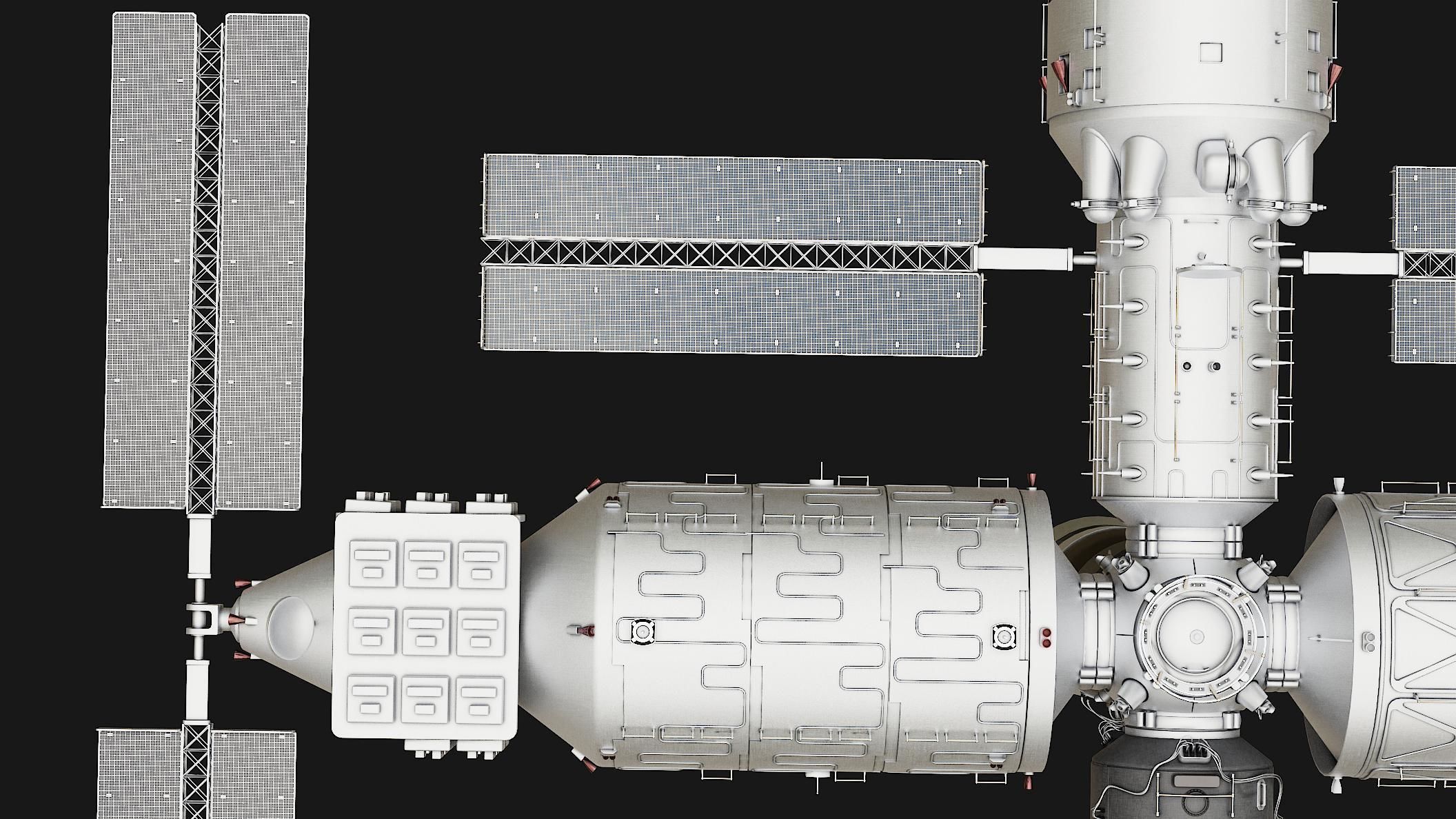 Tiangong Space Station 3D model CGTrader