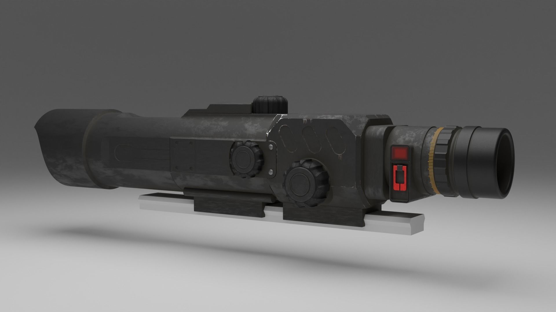 Weathered Cyberpunk Sniper Scope 3D model CGTrader