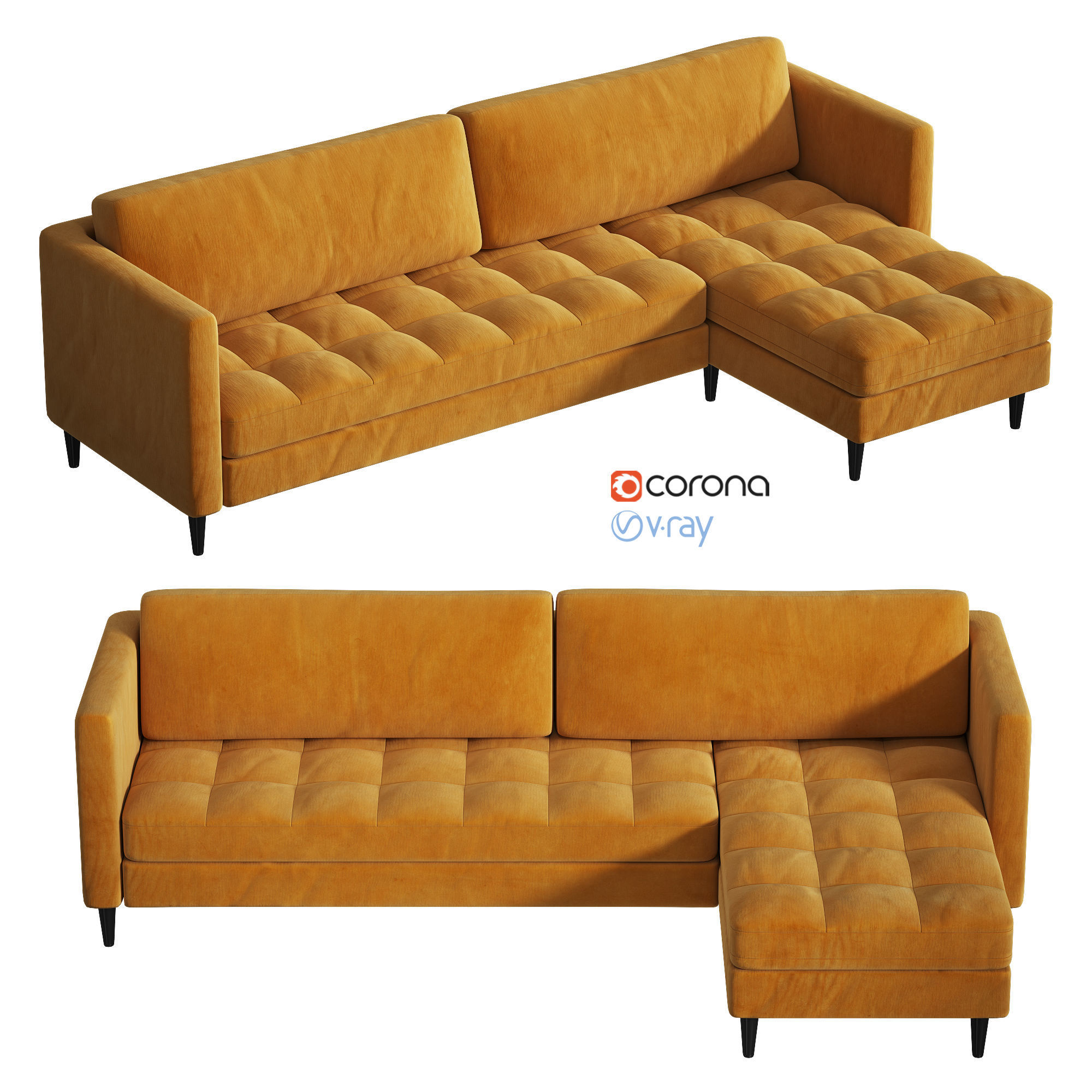 Corner sofa German RM Home 3D model CGTrader