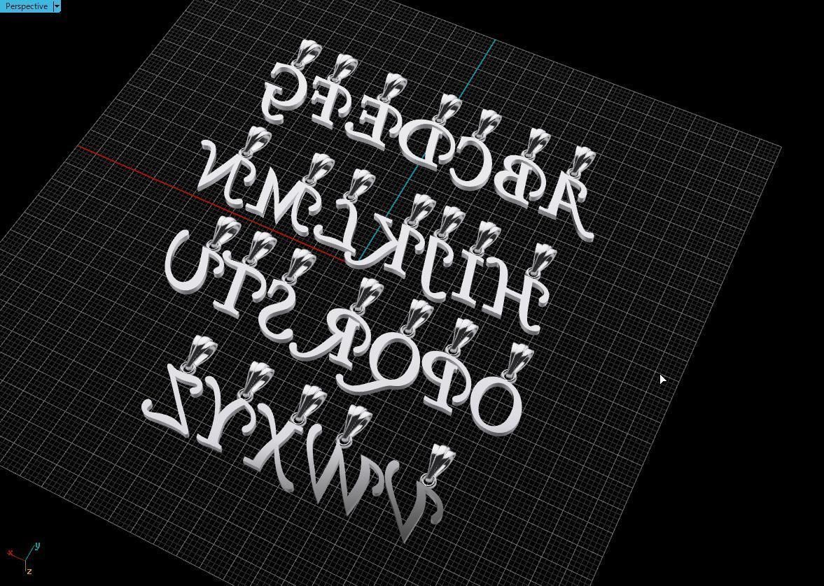 Collection of pendants LETTERS free 3D model 3D printable | CGTrader