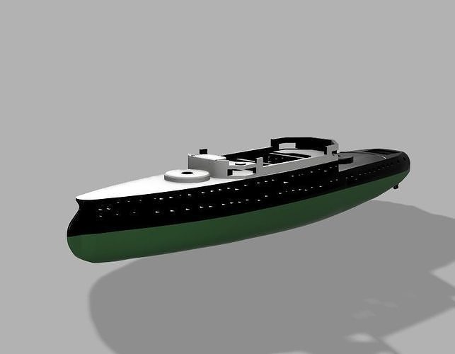 3D printable hull for the french Ironclad Bouvines 3D model 3D ...