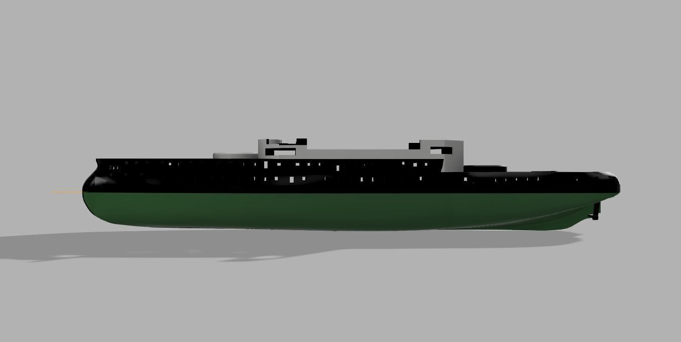 3D printable hull for the french Ironclad Bouvines 3D model 3D ...