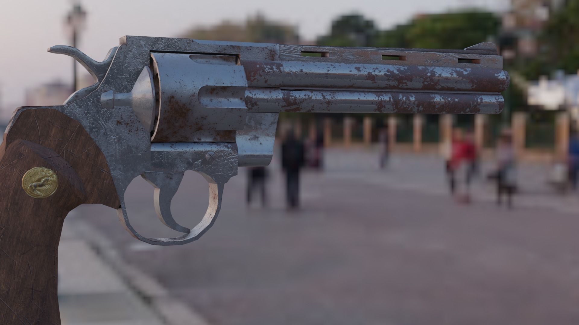 3D model Rusty Old Colt Python 357 mag Revolver VR / AR / low-poly ...