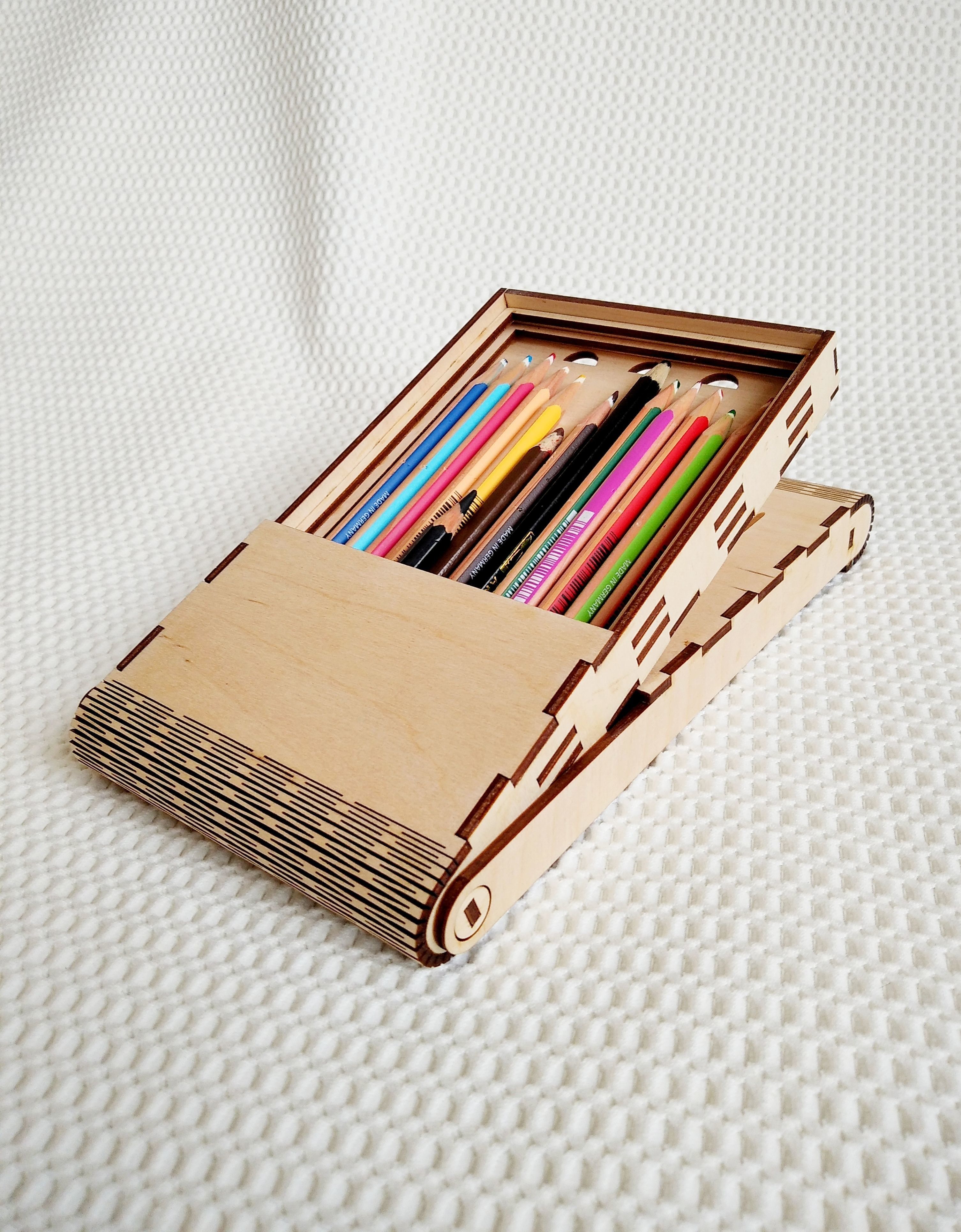 Gift pencils case holder vector template laser cut 3D model 3D